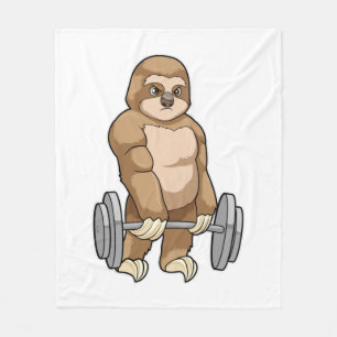 Sloth in Bodybuilding mit Barbell Fleecedecke