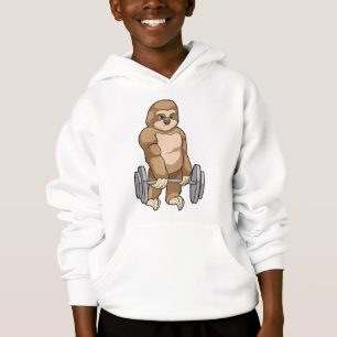 Sloth in Bodybuilding mit Barbell Hoodie