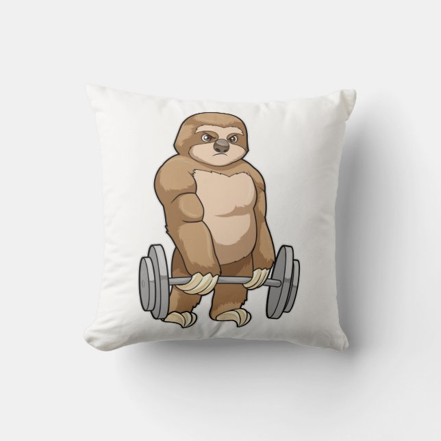 Sloth in Bodybuilding mit Barbell Kissen (Vorderseite)