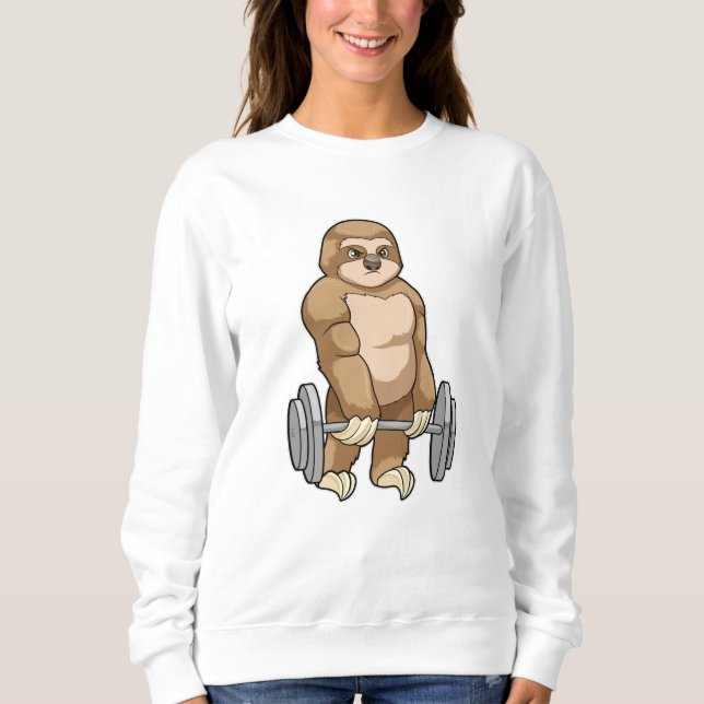 Sloth in Bodybuilding mit Barbell Sweatshirt (Vorderseite)