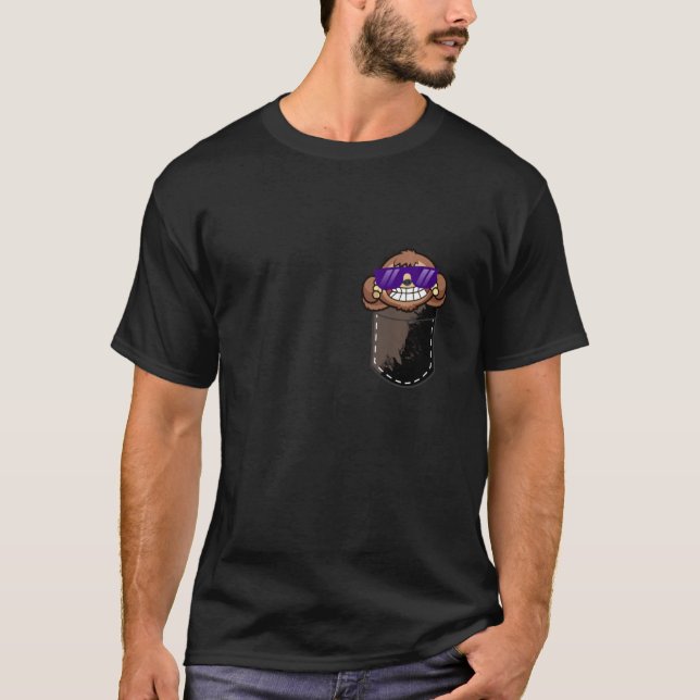 Sloth In Breast Pocket Funny Chillin Sunglasses T-Shirt (Vorderseite)
