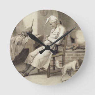 Sloth in the Kitchen, from a series of prints depi Runde Wanduhr