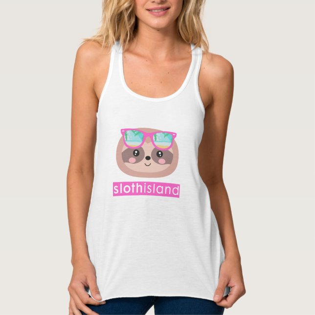 Sloth-Insel-niedliche Sommer-Weste Tank Top (Vorderseite)
