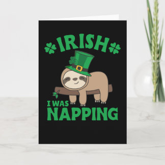 Sloth Ireland Saint Patrick's Day I What Napping C Karte