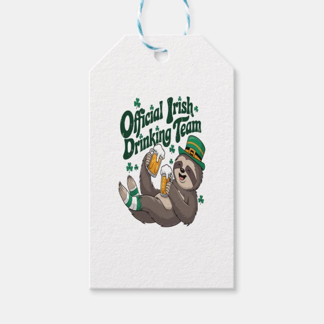 Sloth Irish Drinking St Patrick's Day Geschenkanhänger (Vorderseite)