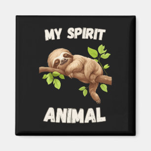 Sloth is my Spirit Animal - Lazy Napping Funny Slo Magnet