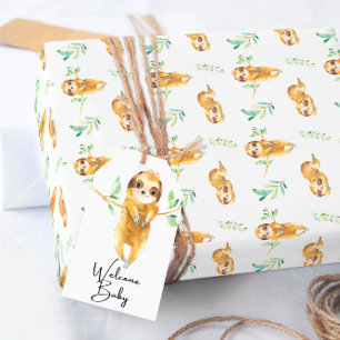 Sloth Jungle Baby Duschpapier Geschenkpapier