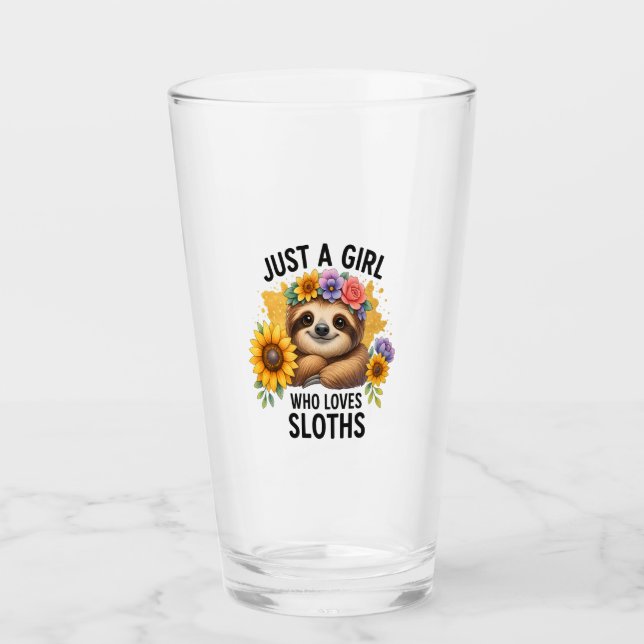 Sloth Just a Girl Who Loves Sloth Glas (Vorderseite)