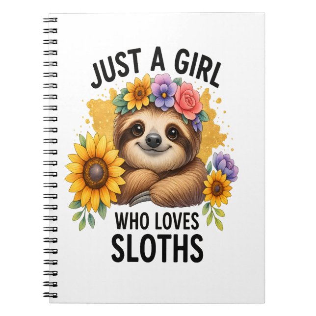 Sloth Just a Girl Who Loves Sloth Notizblock (Vorderseite)