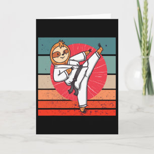 Sloth Karate Black Belt Sloth Lover Japanischer Sp Karte