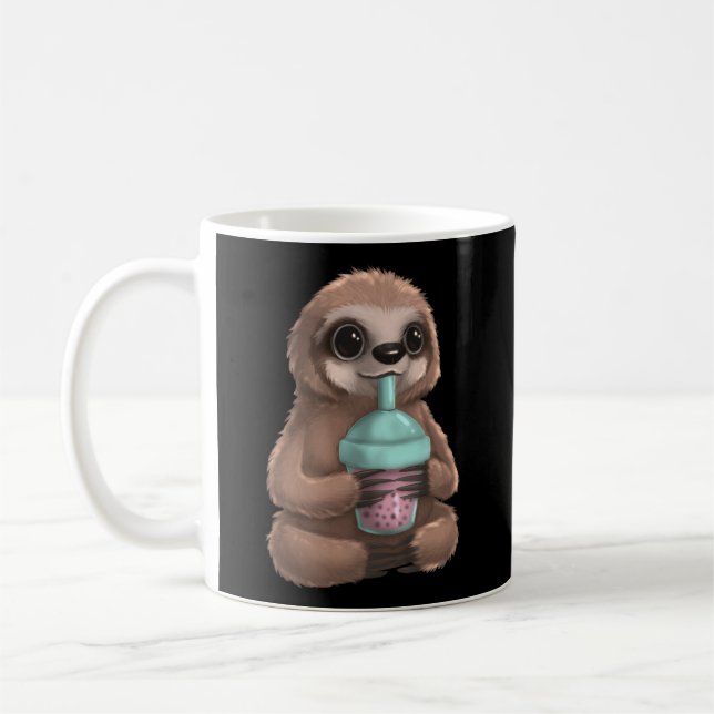 Sloth Kawaii Boba Bubble Milk Tee Tapioca Pearls Kaffeetasse (Links)