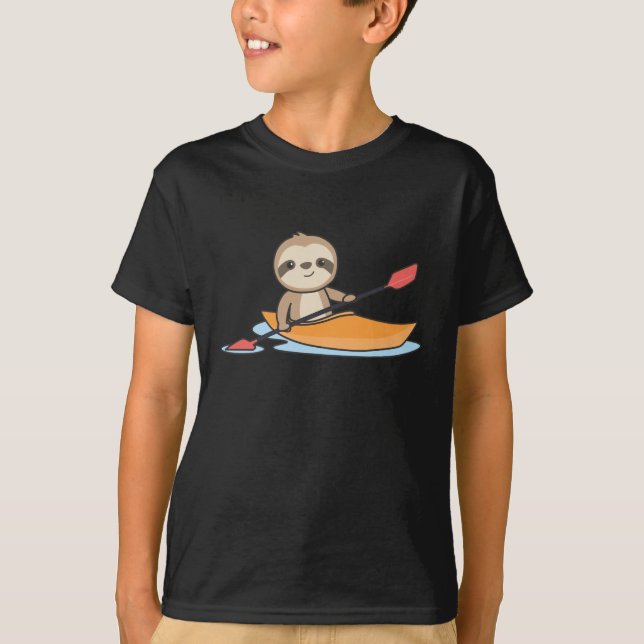 Sloth Kayak Team Paddling Funny Sloths T-Shirt (Vorderseite)