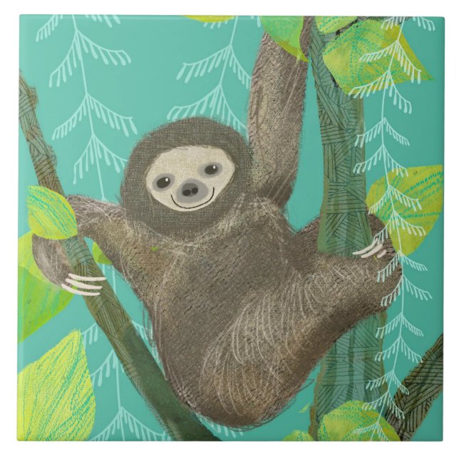 Sloth Keramik Kitchen Tile Fliese (Vorderseite)