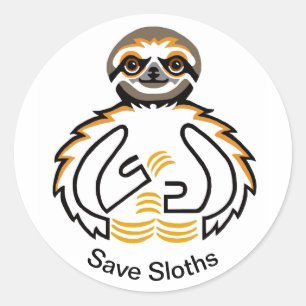 Sloth - Klassischer Rundaufkleber Runder Aufkleber