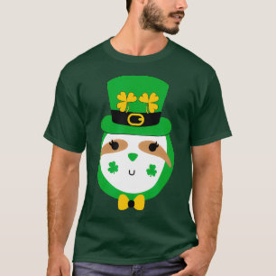 Sloth Kleeblatt Leprechaun Hat Bow Krawatte St Day T-Shirt