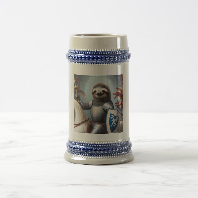Sloth Knight Fighting Dragons Bierglas (Mittel)
