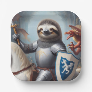 Sloth Knight Fighting Dragons Pappteller