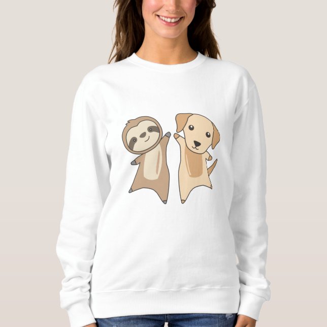 Sloth Labrador Hund Tierfreunde für Kinder Sweatshirt (Vorderseite)