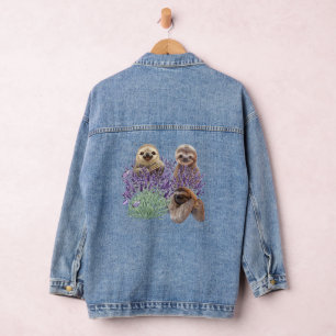 Sloth Lavender Shirt Womens Sloth Bekleidungsmutte Jeansjacke