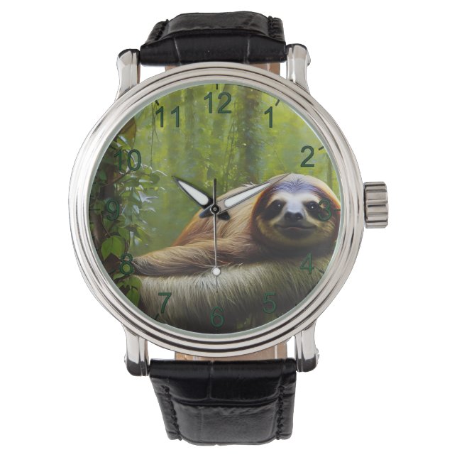 Sloth Lazy Afternoon, Mens Watch Armbanduhr (Vorderseite)