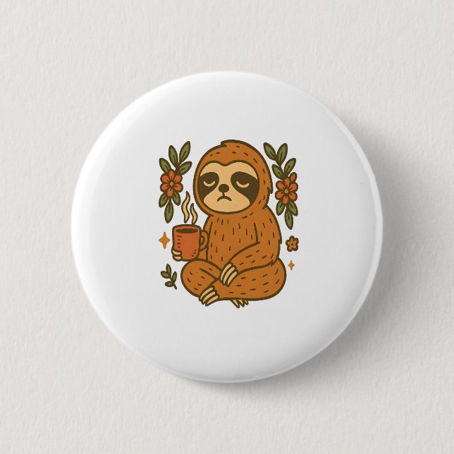 Sloth Lazy Sleepy Sloth Button (Vorderseite)