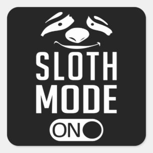 Sloth Lazy Sloths Animal Sleeping Funny Gift Idee Quadratischer Aufkleber