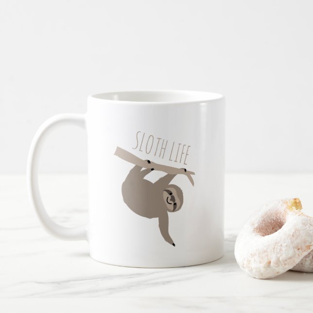 Sloth-Leben-Tasse Kaffeetasse (Mit Donut)