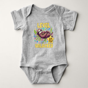 Sloth Level Unlock Birthday Gamer Design Baby Strampler