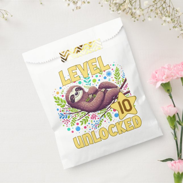 Sloth Level Unlock Birthday Gamer Design Geschenktütchen (Versiegelt)