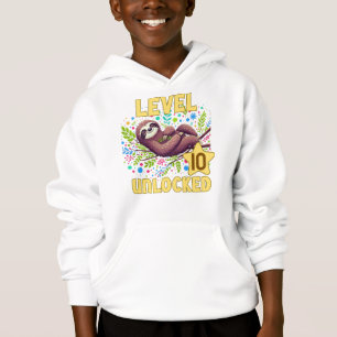 Sloth Level Unlock Birthday Gamer Design Hoodie