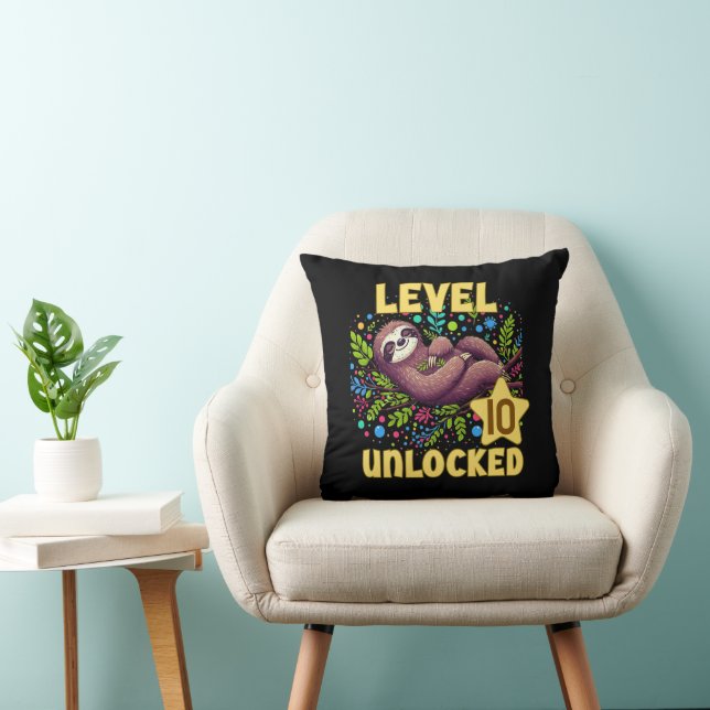 Sloth Level Unlock Birthday Gamer Design Kissen (Stuhl )