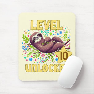 Sloth Level Unlock Birthday Gamer Design Mousepad