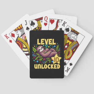 Sloth Level Unlock Birthday Gamer Design Spielkarten