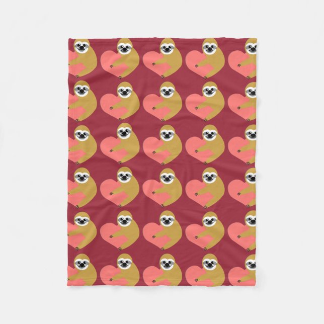 Sloth-Liebe Fleecedecke (Vorderseite)
