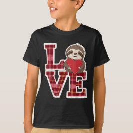Sloth Liebe Holding Heart Valentinstag T-Shirt