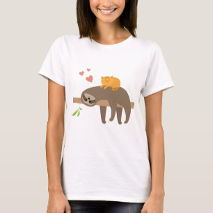 Sloth Liebe Katze Funny Men Frauen Geschenk T-Shir T-Shirt