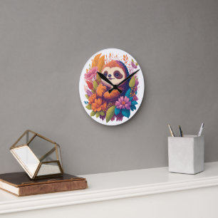 Sloth Liebhaber Gift Runde Wanduhr