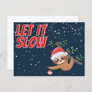 Sloth Ließ It Slow Christmas Postcard Postkarte