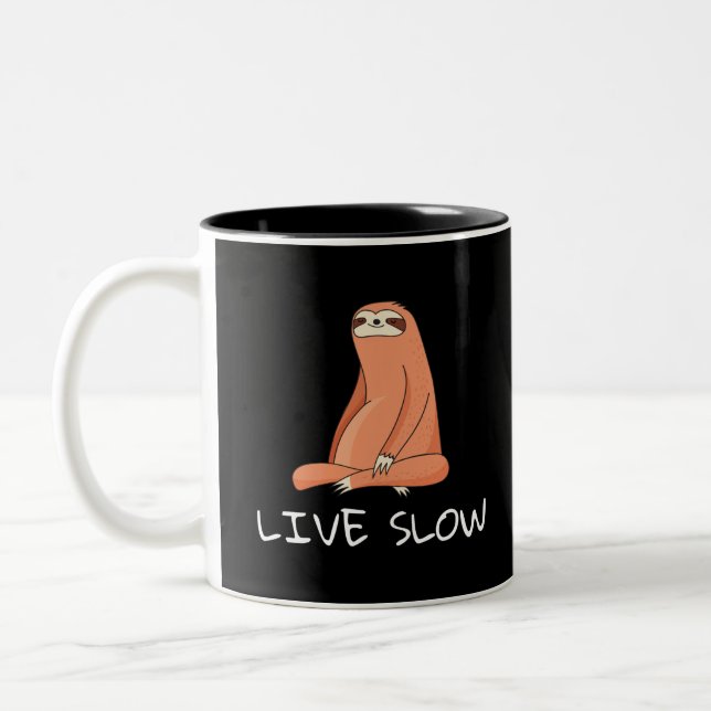 Sloth Live Slow Zweifarbige Tasse (Links)