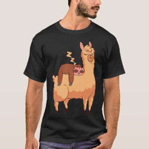 Sloth Llama Alpaka Lazy Sloth Funny T-Shirt