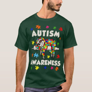 Sloth Lover Autismus Bewusstsein Puzzle Piece Auti T-Shirt
