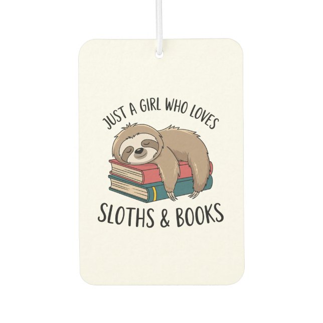 Sloth Lover Book Reading T-shirt Design Autolufterfrischer (Vorderseite)