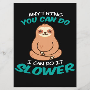Sloth Lover  Cute Sloth Canvas Menükarte