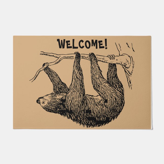 Sloth Lover Geschenk, Sloth Welcome Doormat Fußmatte (Vorderseite)