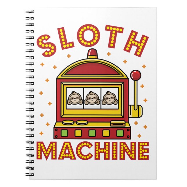 Sloth Machine Slots Spielautomat Casino Notizblock (Vorderseite)
