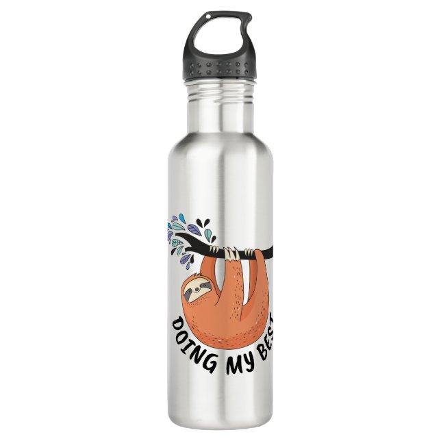 Sloth macht mein Bestes Edelstahlflasche (Vorderseite)