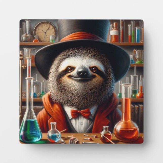 Sloth Mad Scientist Fotoplatte (Vorderseite)
