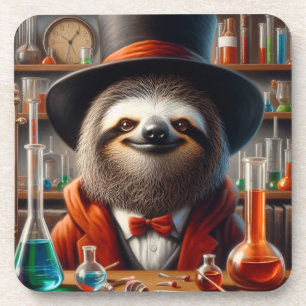 Sloth Mad Scientist Getränkeuntersetzer