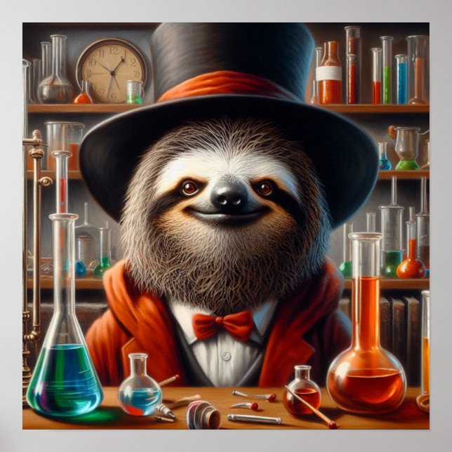 Sloth Mad Scientist Poster (Vorne)