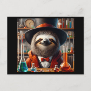 Sloth Mad Scientist Postkarte
